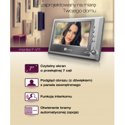 Zestaw wideodomofonowy z 2 monitorami 7" GENWAY F-S7V11