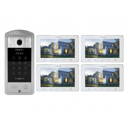 VIDI-VDP-7SL-W-4 Wideodomofon z 4 monitorami 7" White KOD KARTA
