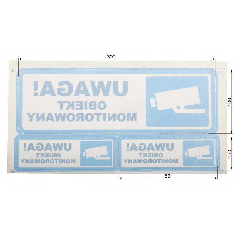 NAKLEJKA OBIEKT MONITOROWANY N-KPL-1/R KOMPLET