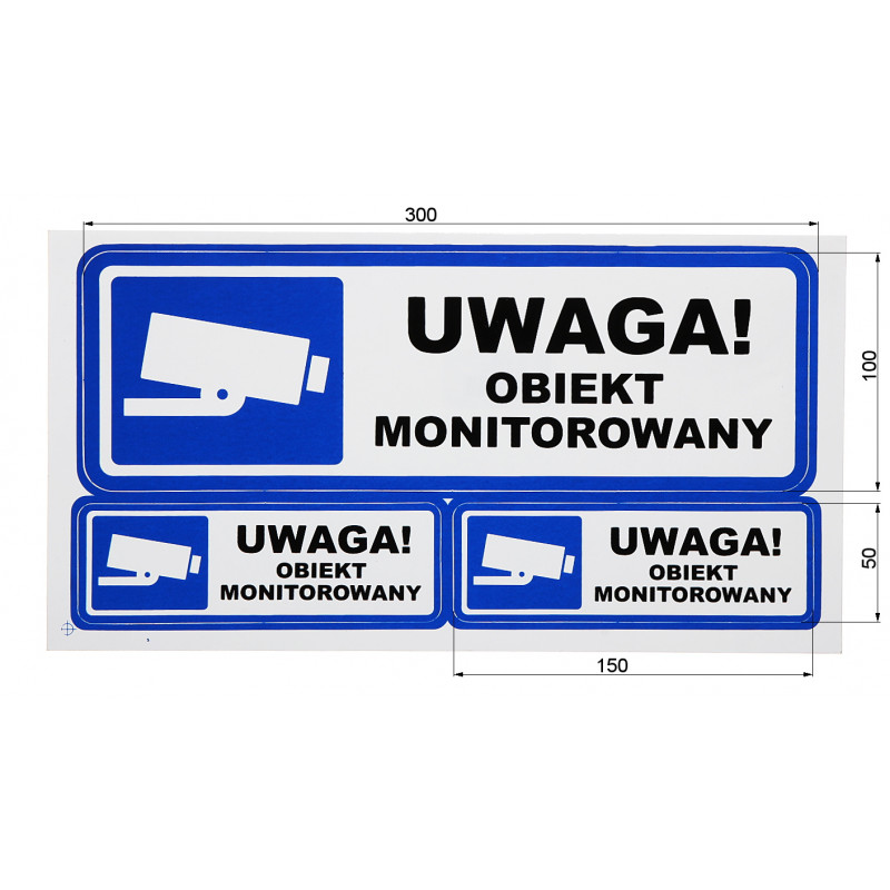 Naklejka obiekt monitorowany N-KPL-1 KOMPLET