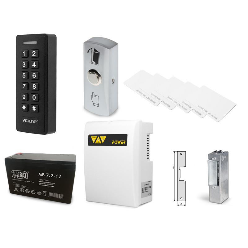 Zestaw kontrola dostępu zamek szyfrowy czytnik kart z zasilaniem awaryjnym VIDI-AC-2CS