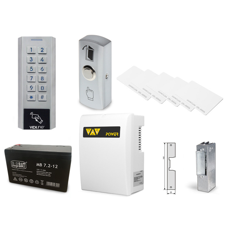 Zestaw kontrola dostępu zamek szyfrowy czytnik kart z zasilaniem awaryjnym VIDI-AC-3CSS