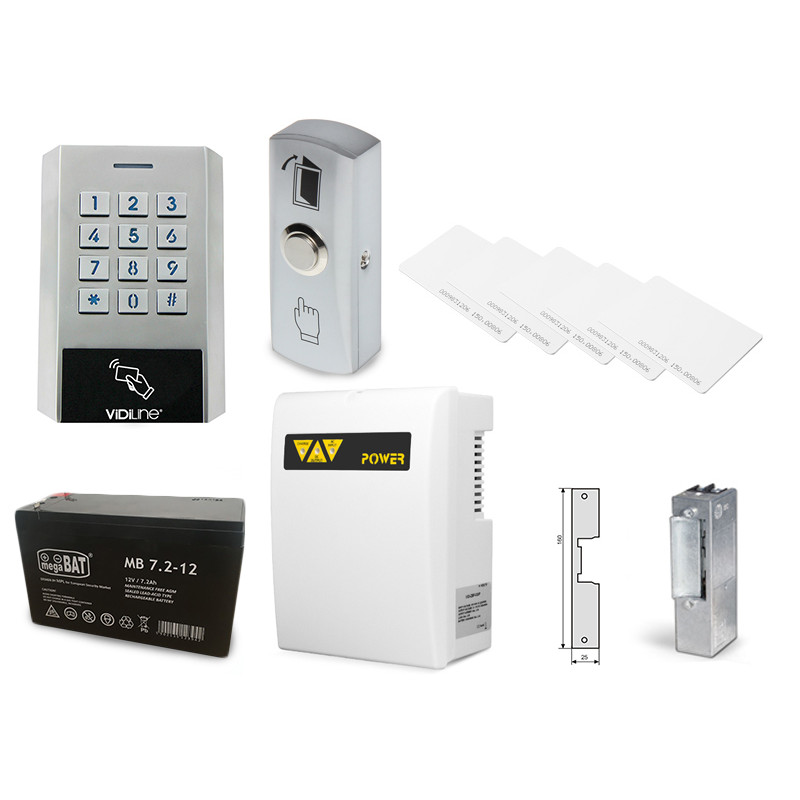 Zestaw kontrola dostępu zamek szyfrowy czytnik kart z zasilaniem awaryjnym VIDI-AC-3CSW