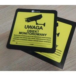 NAKLEJKA OBIEKT MONITOROWANY ZGODNA Z RODO