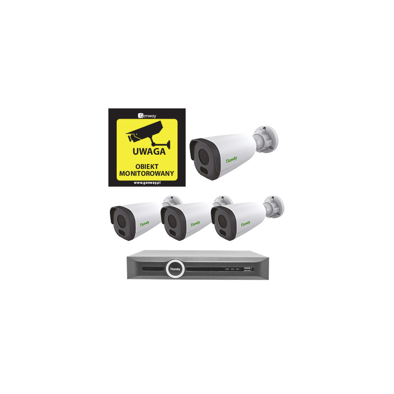 ZESTAW MONITORINGU IP REJESTRATOR TC-NR4004M7-S1 + 4 KAMERY TC-NCL23MN