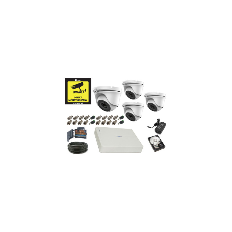 VidiLine Monitoring 5Mpx 4 kamery kopułkowe 1TB PURZ