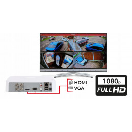 VidiLine Monitoring 5Mpx 4 kamery kopułkowe 1TB PURZ