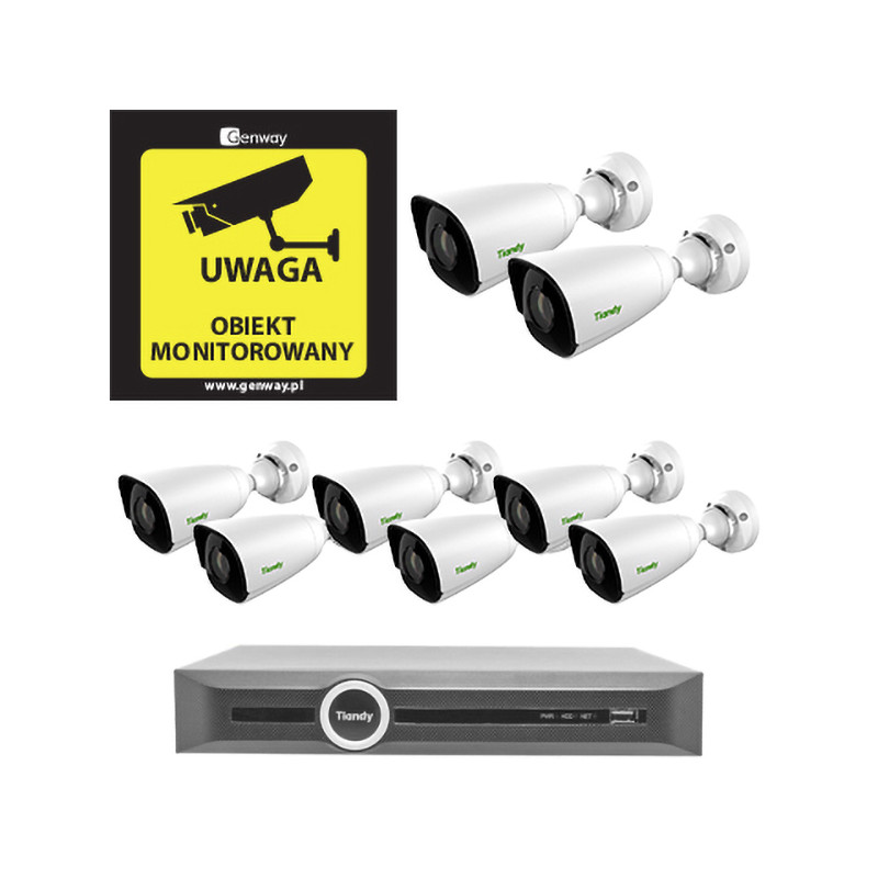 Zestaw monitoringu 8x kamera 5Mpix TC-NCL514S + Rejestrator TC-R3120