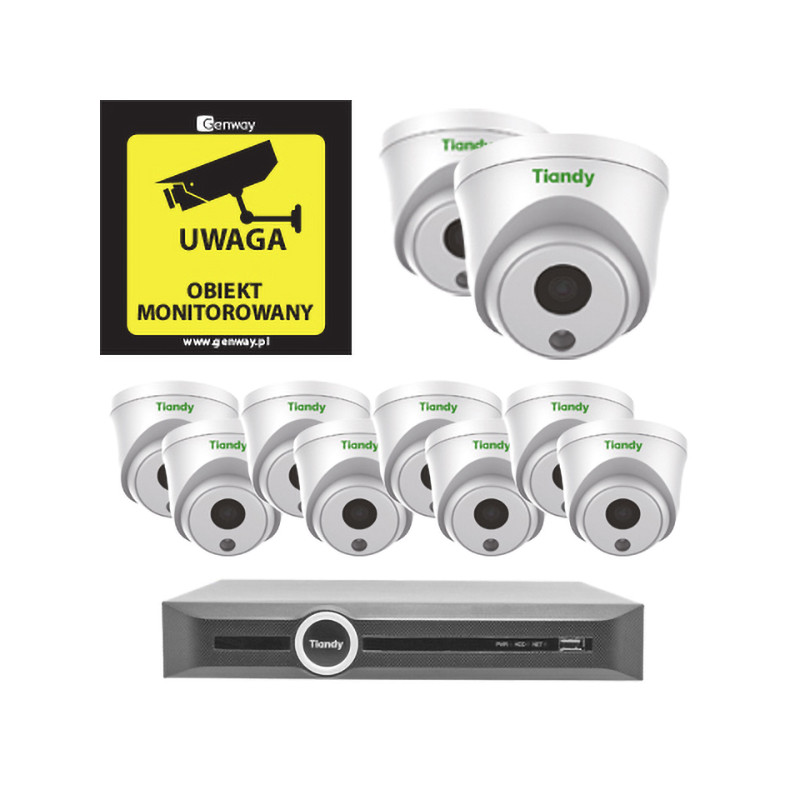 Zestaw 10x TC-NCL522S + Rejestrator TC-R3120