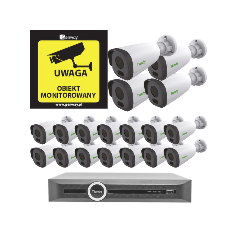 Zestaw 18x TC-NCL514S + Rejestrator TC-R3120 