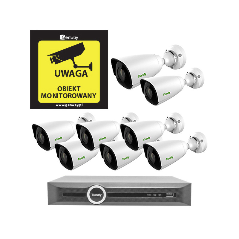 Zestaw 8x TC-NCL514S + Rejestrator TC-R3120