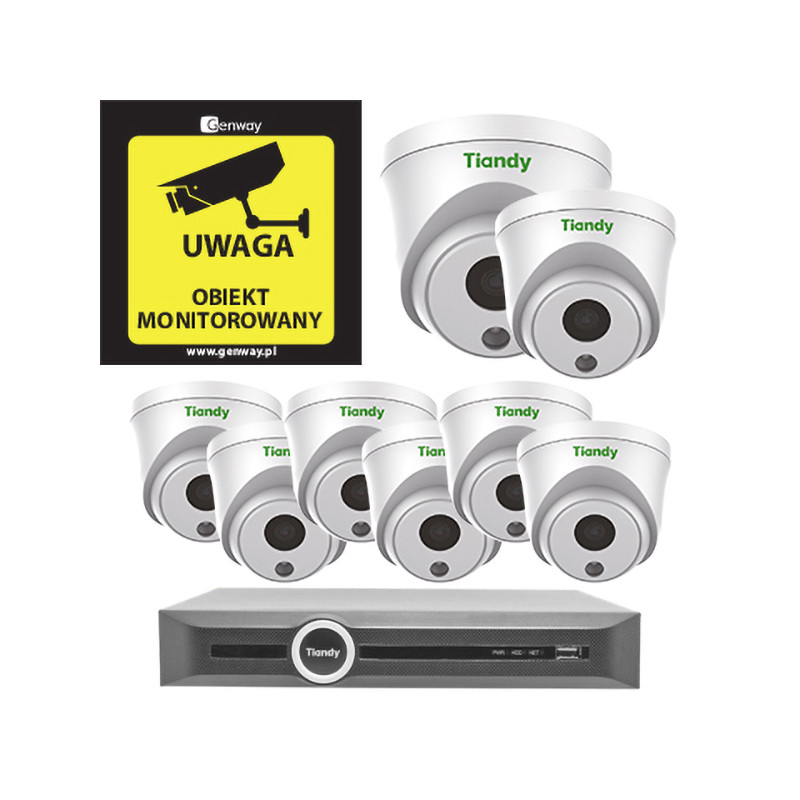 Zestaw 8x TC-NCL522S + Rejestrator TC-R3120