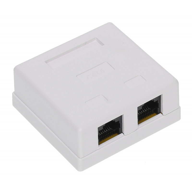GNIAZDO ZAKOŃCZENIOWE RJ45-2G1/6 PODWÓJNE