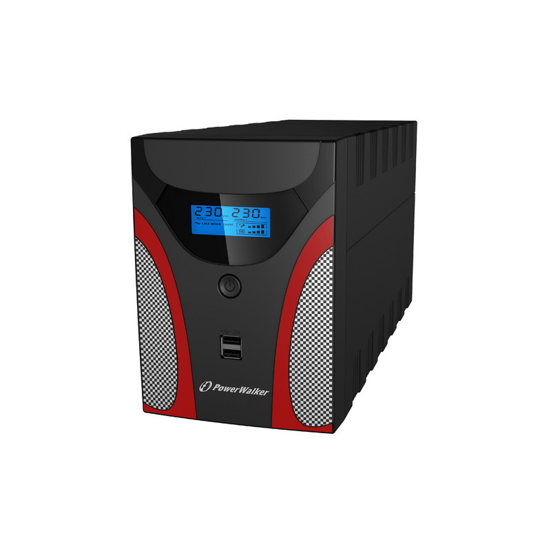 UPS DLA GRACZY POWERWALKER LINE-INTERACTIVE 1600VA 4X 230V PL, USB, LCD, 2X ŁADOWARKA USB