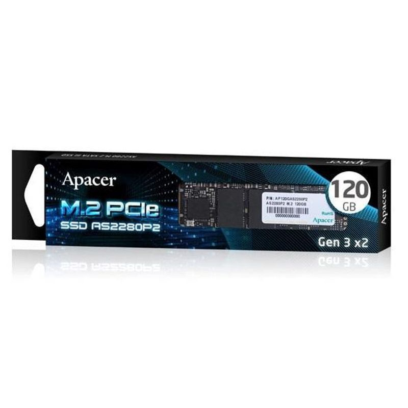 Dysk SSD Apacer AS2280P2 120GB M.2 PCIe Gen3 x2 2280 (1350/480 MB/s) 3D TLC
