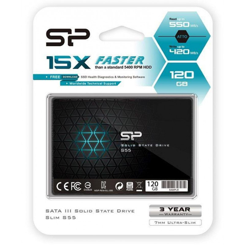 Dysk SSD Silicon Power S55 120GB 2.5" SATA3 (550/420) 7mm