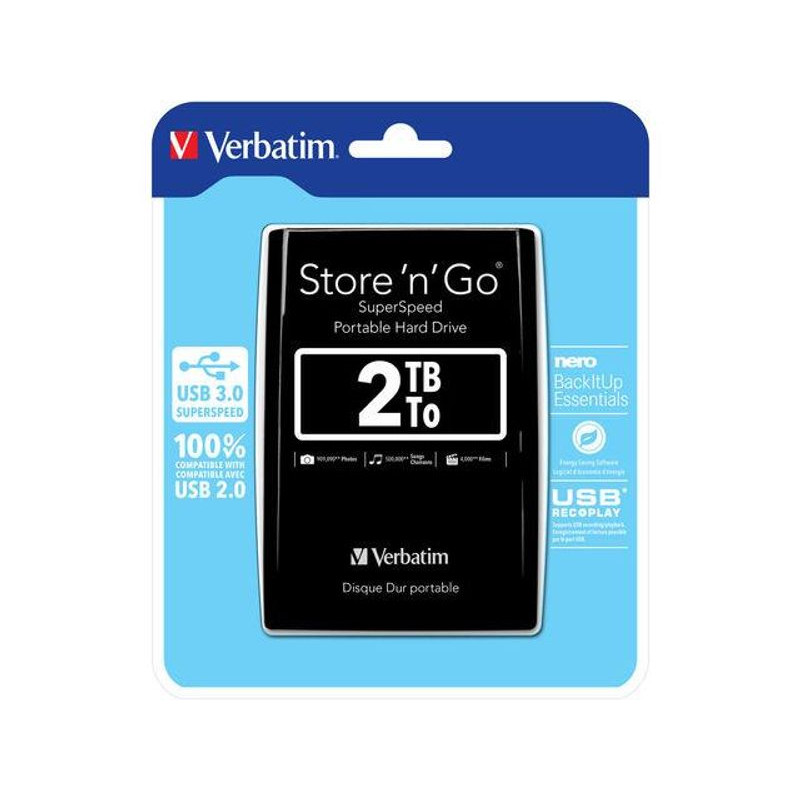 Dysk zewnętrzny Verbatim 2TB Store 'n' Go 2.5" czarny USB 3.0