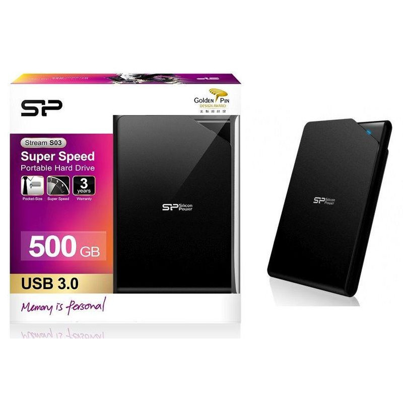 Dysk zewnętrzny Silicon Power Stream S03 500GB 2.5" USB3.0 Black