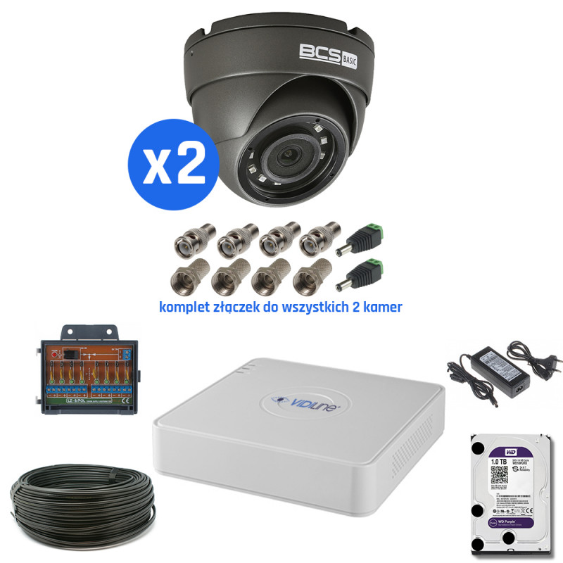 ZESTAW 2 x BCS-B-MK42800 + VIDI-XVR514