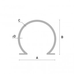 Reling stały z kołnierzem BENNICA-PFR-6-8I