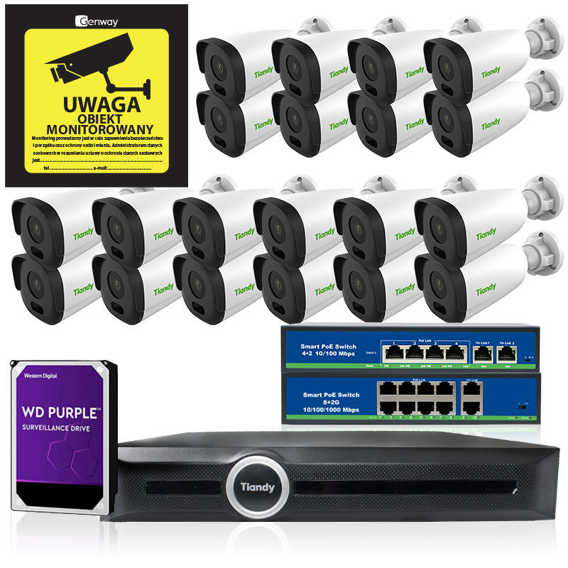 Zestaw 20x TC-NC514S +Rejestrator TC-R3120 