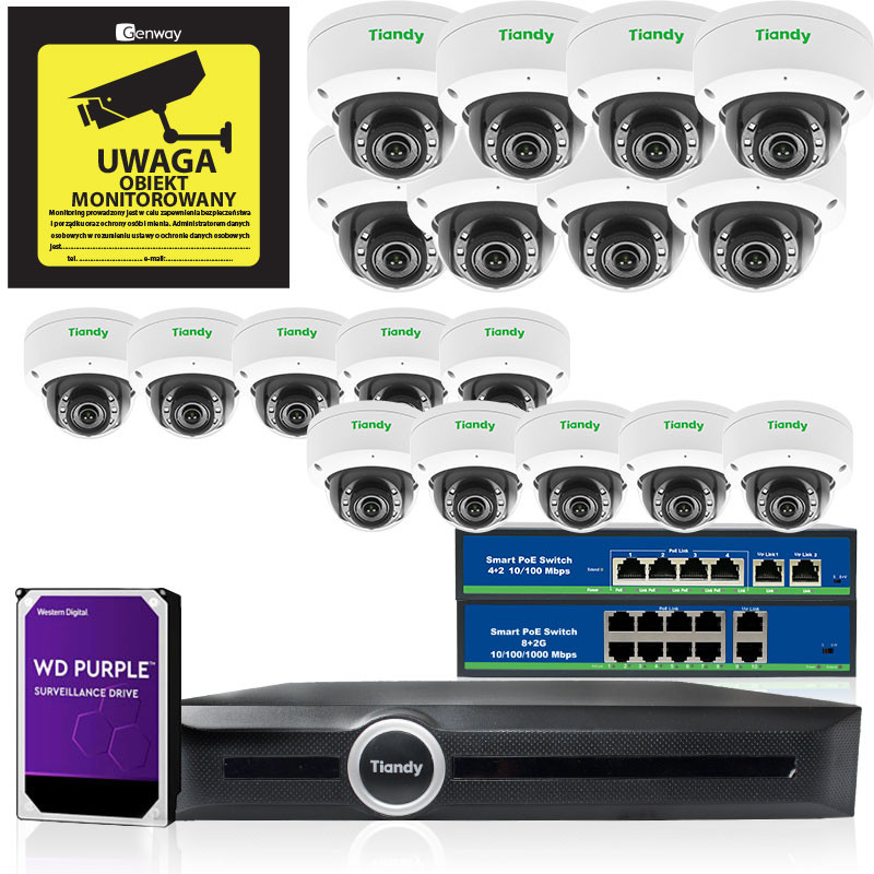 Zestaw 18x TC-NC552S +Rejestrator TC-R3120 