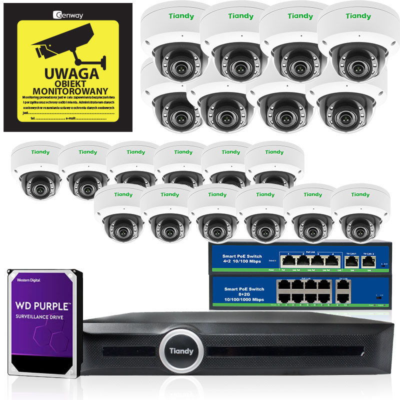 Zestaw 20x TC-NC552S + Rejestrator TC-R3120 