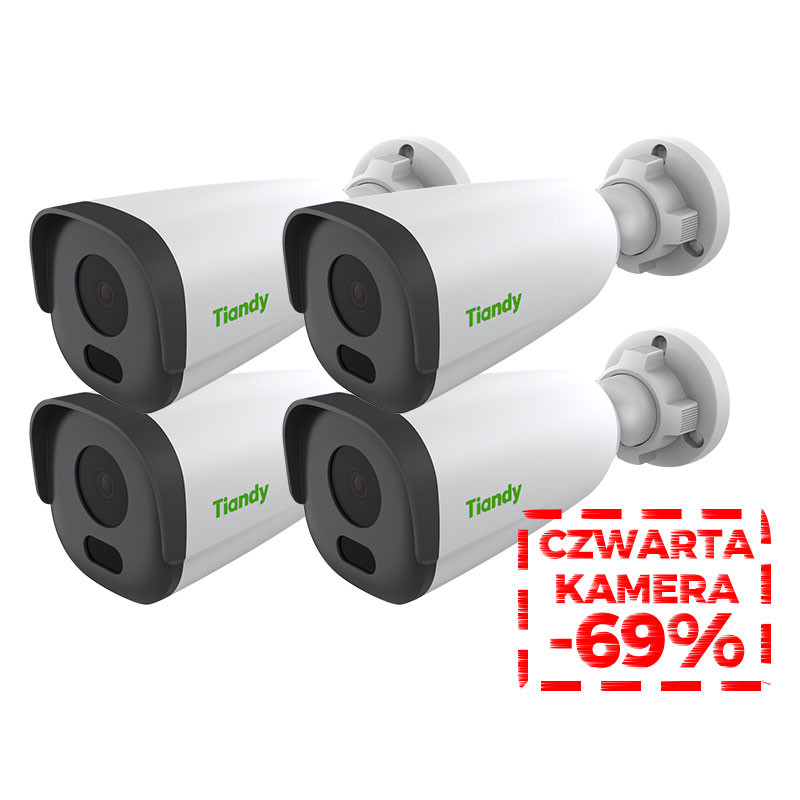 Kamery sieciowe IP TIANDY TC-NCL214C 2Mpix   - 4 kamera 69% taniej