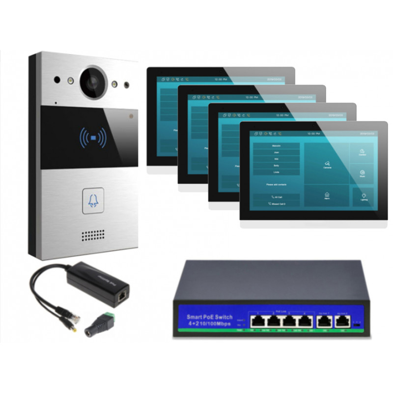 Akuvox zestaw jednorodzinny 4monitory C317 AW