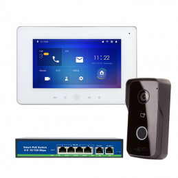 Zestaw wideomofonowy z monitorem 7" IP Android P2P zasilanie PoE