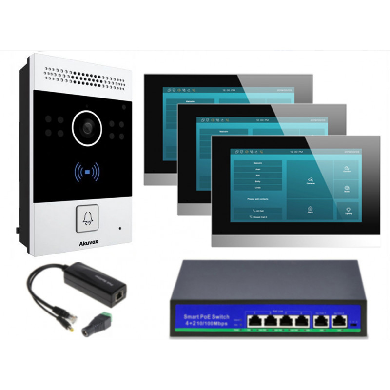 Akuvox wideodomofon SIP 3 monitory C313 7"