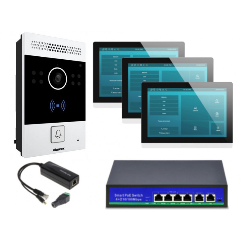 Akuvox zestaw jednorodzinny 3monitory C317 AW