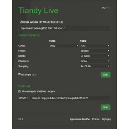 STREAMER OBRAZU I DŹWIĘKU TIANDY LIVE