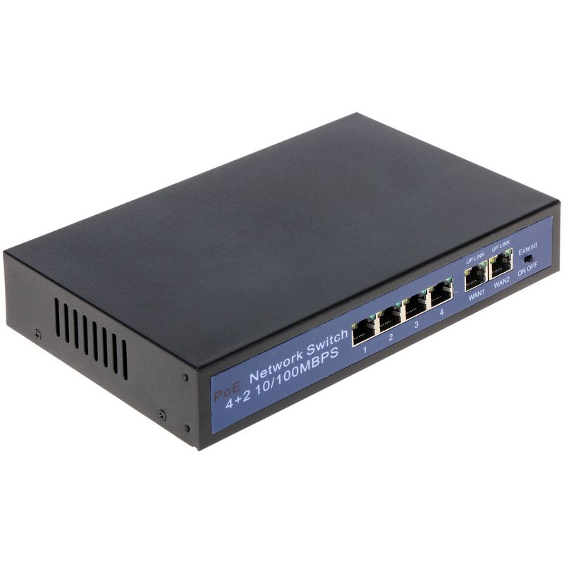 Switch PoE 4porty PoE + 2 Uplink 100 Mb/s