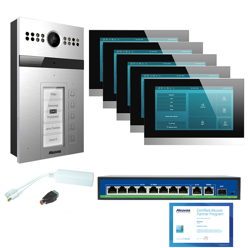 Zestaw wielorodzinny Akuvox 5 monitorów C313