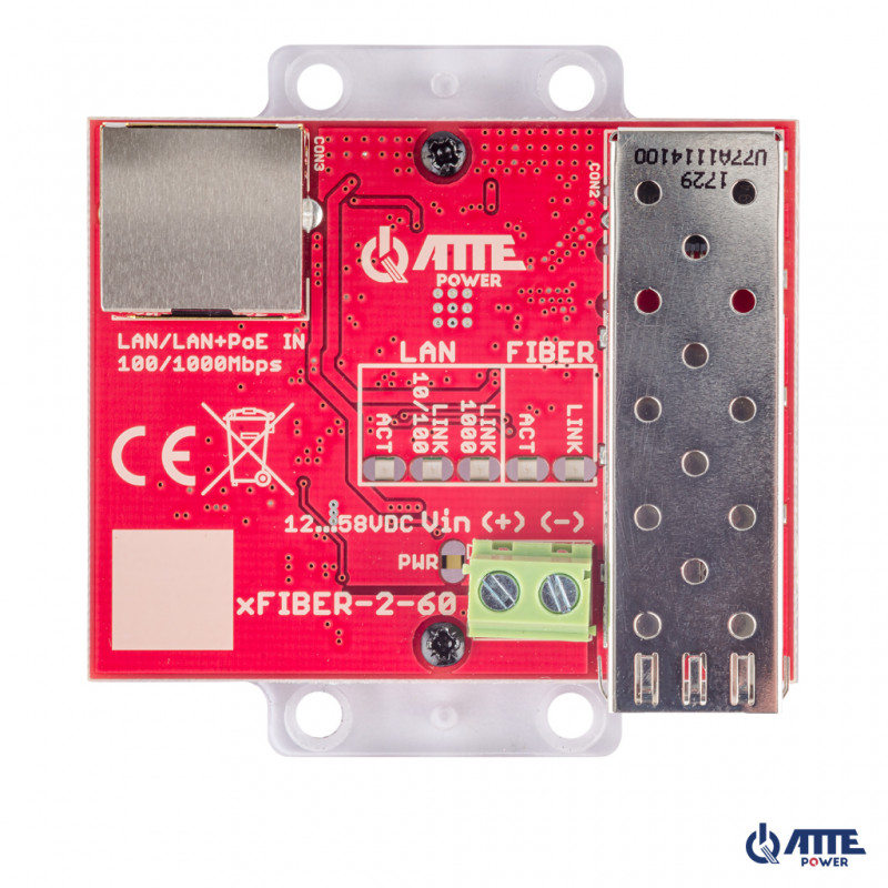 Gigabitowy media konwerter Ethernet - SFP, możliwość zasilania z PoE 802.3af lub PASSIVE. 1x LAN 10/100/1000 Mbps oraz 1x SFP