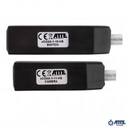 Zestaw aktywnych konwerterów do transmisji Ethernet oraz PoE po koncentryku, 1 kanał, 10/100Mbps, PoE IN/OUT PASSIVE, zasięg 