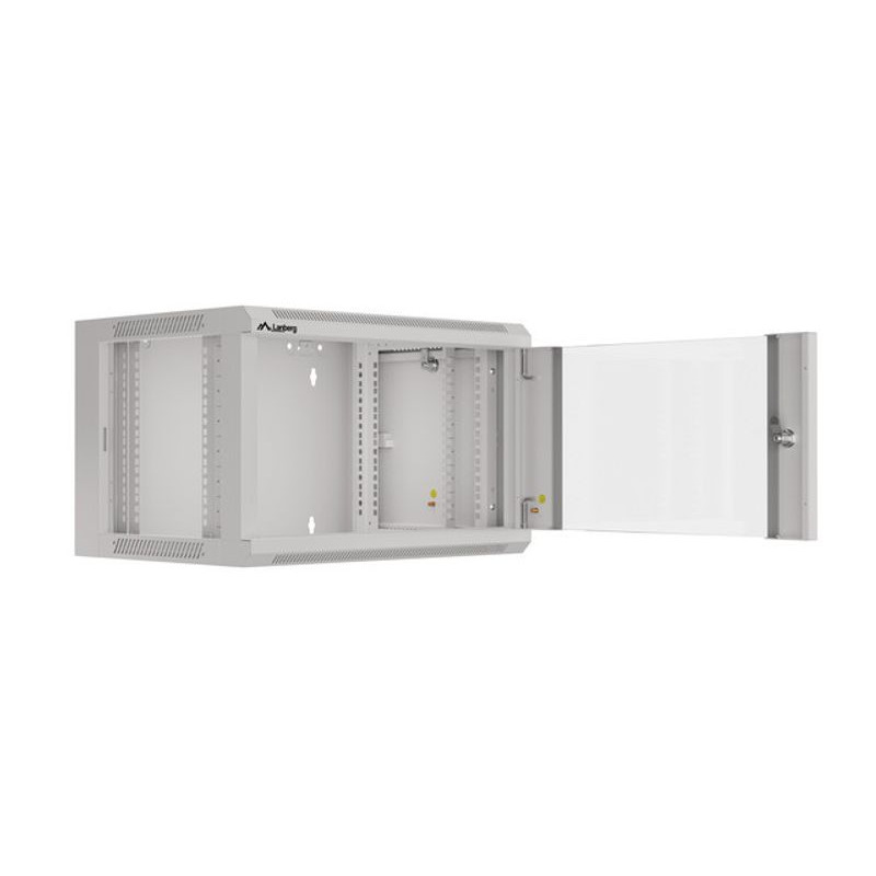 SZAFA INSTALACYJNA RACK WISZĄCA 19" 6U 570X450 SZYBKI MONTAŻ SZARA LANBERG (FLAT PACK)