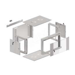 SZAFA INSTALACYJNA RACK WISZĄCA 19" 6U 570X450 SZYBKI MONTAŻ SZARA LANBERG (FLAT PACK)